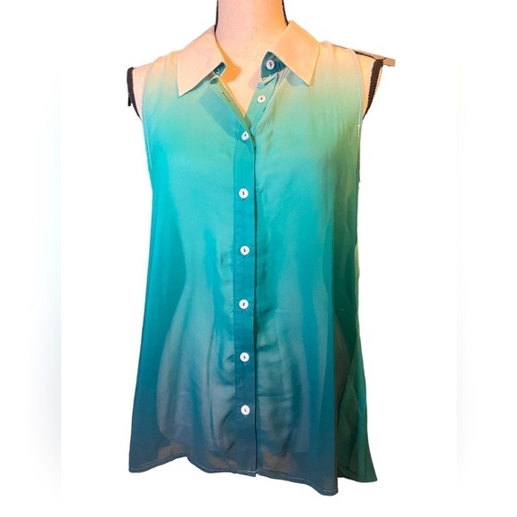 altar’d State Ombré Button Up w Collar Waterfall Tank Top Women’s Shirt Small - Picture 1 of 4